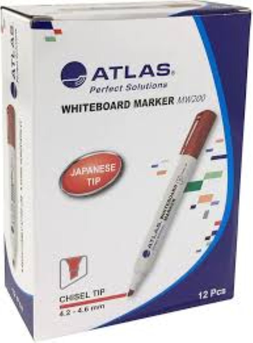 Atlas White Board Marker Chisel DZ=12EA RD AS-MW200-RD